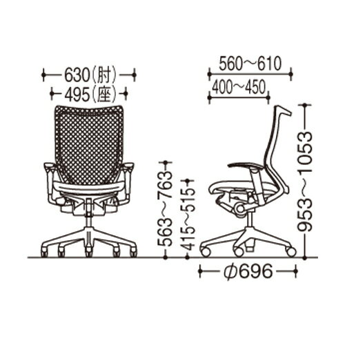 バロン チェア オカムラ オフィスチェア 岡村製作所 オフィス家具 イス パソコンチェア キャスター付き ひじ付き シンプル スタイリッシュ 日本製 CP86BZ CP86LZ 3