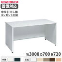 【最大1万円クーポン7/19-25】 【組立設置無料】 オカムラ アドバンス 平机 パネル脚タイプ 中央引出し無 幅3000×奥行700mm コンセント対応タイ...
