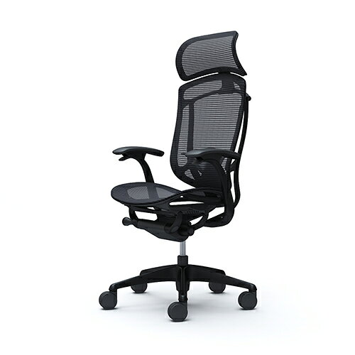 【最大1万円クーポン6/4-10】 コンテッサ セコンダ オカムラ 固定肘 座メッシュ ランバーサポート付き 大型ヘッドレスト ブラックフレーム ブラックボディ 高級 チェア 椅子 CC45ZS CC45MS [2]