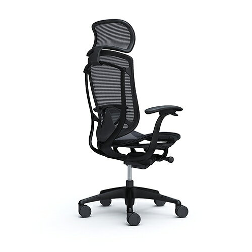【最大1万円クーポン6/4-10】 コンテッサ セコンダ オカムラ 固定肘 座メッシュ ランバーサポート付き 大型ヘッドレスト ブラックフレーム ブラックボディ 高級 チェア 椅子 CC45ZS CC45MS [3]