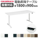 【組立設置無料】 上下昇降デスク オカムラ スイフトネックス 幅1800×奥行900mm テーブル 台形 配線口なし スクエアエッジ 机 オフィス 完成品 日本製 3427HC