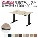 【組立設置無料】 オカムラ リーガス 昇降デスク L型タイプ インジケータ有 幅1200mm 天板プライズウッド/ブラック 作業デスク パソコンデスク 3U21...