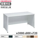 【最大1万円クーポン7/19-25】 【組立設置無料】 オカムラ アドバンス 平机 パネル脚タイプ 中央引出し無 幅3000×奥行800mm オフィスデスク ワ...