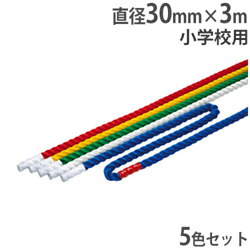 【P3倍6/1 13-15時&最大1万円クーポン6/1~7】 【法人限定】カラーミニロープ 5色セット 小学生用 綱引き ロープ 運動会 体育用品 レクリエーション 綱 トーエイライト B2124 B-2124