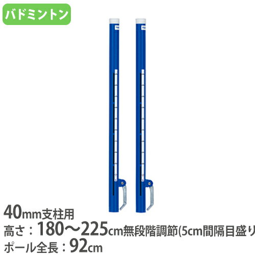 【SS限定 P5倍6/5 13-15時&最大1万円クーポン6/4~11】 【法人限定】 マルチ補助ポール 2本1組 高さ180～225cm無段階調節 スチール製 ソフトバレー インディアカ ワンタッチレバー トーエイライト B4115 B-4115