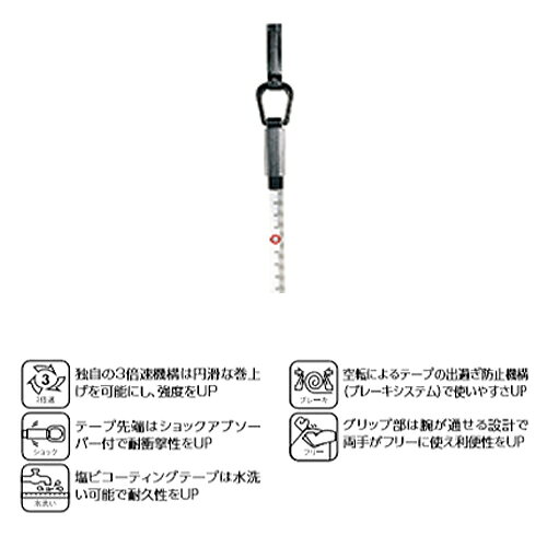 【P5倍8/5 13-15時&最大1万円クーポン8/4-10】 巻尺 長さ100m JIS1級 巻尺 メジャ...