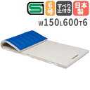【法人限定】体操マット 滑り止め付き 6cm厚 6号帆布 150×600×6cm コンビネーションマット 体育マット SGマーク付き トーエイライト T1283 T-1283(4)