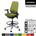 【P5倍6/25 13-15時&最大1万円クーポン6/22-26】 【組立設置無料】 内田洋行 ニンバス オフィスチェア ブラックフレーム ハイバック アジャスタブル肘 ウレタンキャスター ハイチェア NA-730BPAA-PU 5-374-232