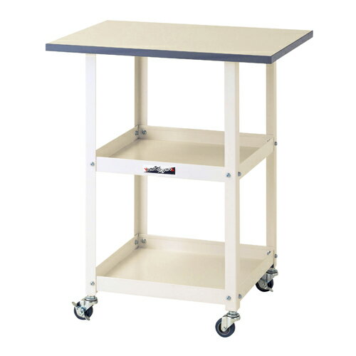 【P5倍11/30 13-15時&最大1万円クーポン11/30】 【法人送料無料】 ワゴン 幅600×奥行450×高さ738mm 天板付ワゴン 移動式ワゴン 補助テーブル スチールワゴン 作業台 工場 作業場 オフィス HTC-6045W