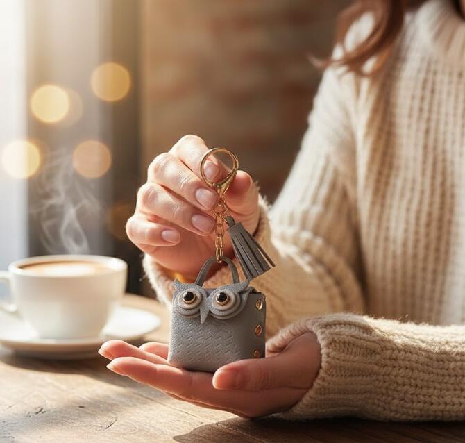 フクロウ キーホルダー 梟 ふくろう 幸福 幸運 バッグチャーム ハッピー プレゼント チャーム ストラップ 鍵 車の鍵 キーリング おしゃれ AirPods pro ケース エアポッズ イヤホンケース プレゼント実用的 ギフト 母 祖母 友達 誕生日祝い