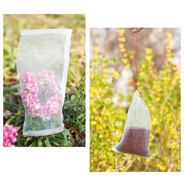 果物袋 保護ネット 防虫ネット 50枚 セット 防鳥 巾着袋 害虫 鳥よけ網 フルーツ 園芸工具 穴極細通気性 光通過 農業用 再利用可能 庭野菜用バッグ 10cm×15cm 送料無料