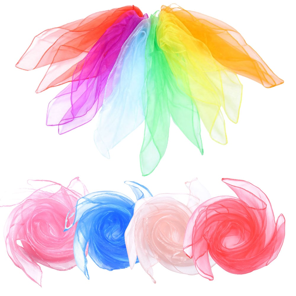 【BLACK FRIDAY P5倍】 【色が舞う 心が躍る】リトミック スカーフ 10枚セット 60cm シフォン ダンス 知育玩具 音楽療法 保育 幼稚園 送...