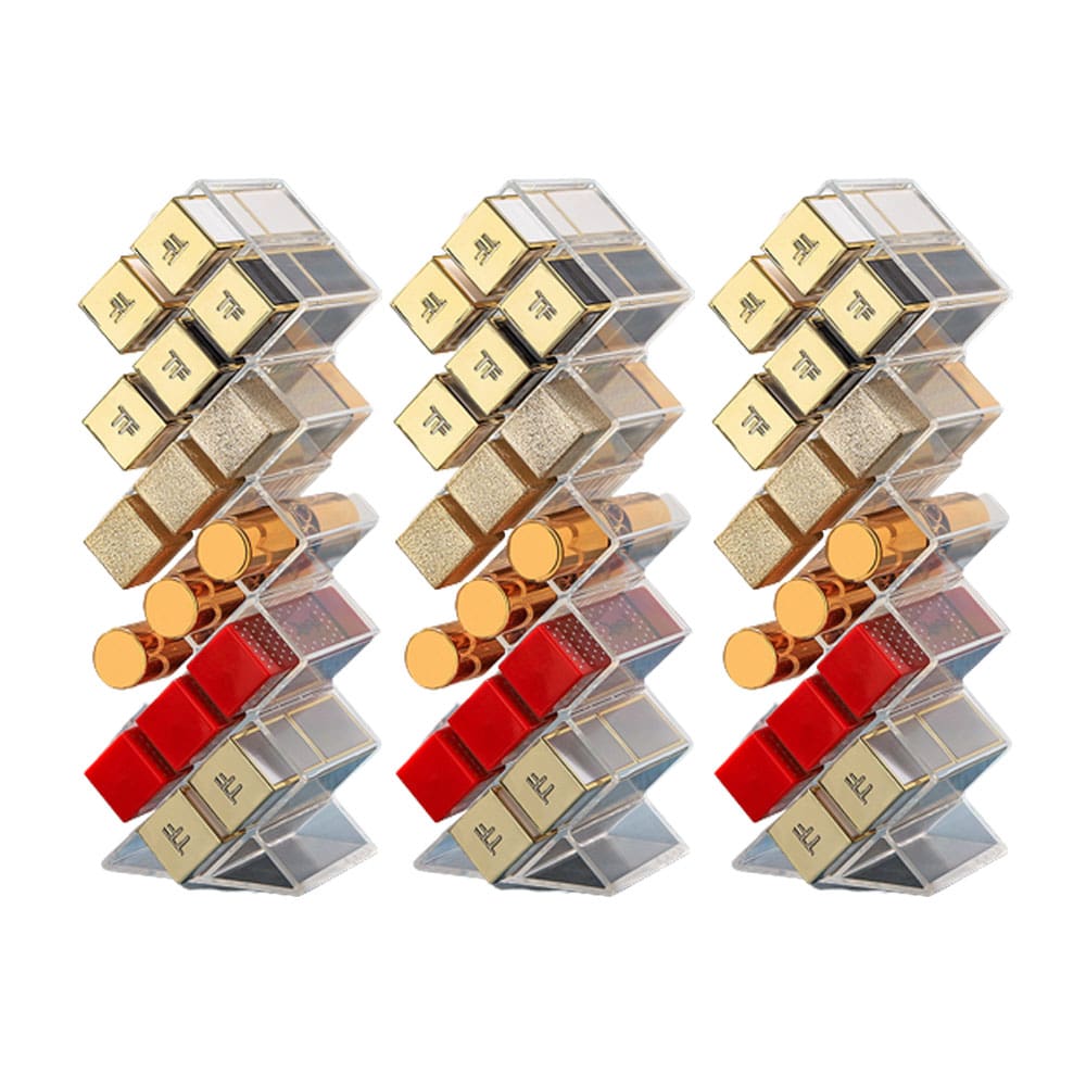 【お店みたいに 魅せる収納】リップスタンド 3個セット 16本収納 リップホルダー 口紅立て アクリルケース コスメ収納 見せる収納 送料無料