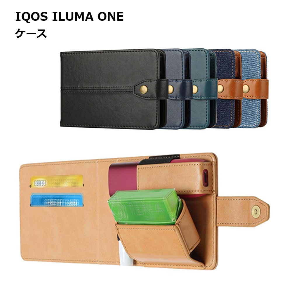 【BLACK FRIDAY P5倍】 【全部まとめてスマート収納】アイコス イルマワン ケース 手帳型 iqos iluma one カバー デニム PUレザー...