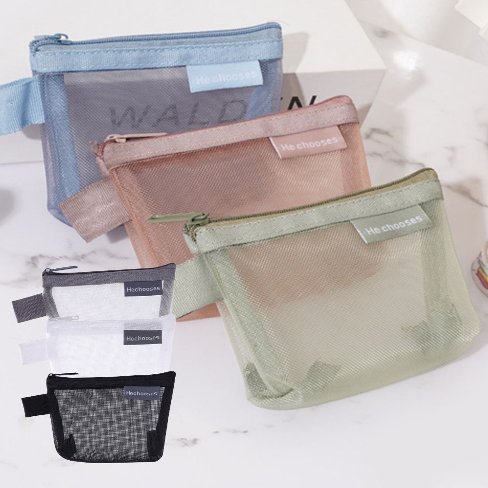 【中身が見えるメッシュ】ミニポーチ 5個セット 小物入れ メッシュポーチ 小さめ かわいい おしゃれ コインケース ピルケース 化粧ポーチ トラベルポーチ 送料無料