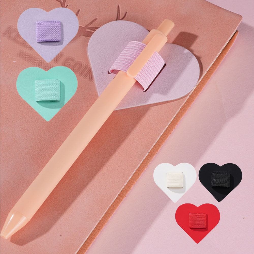 【スーパーSALE 10%OFF】 【貼るだけ!可愛いハート型】ペンホルダー 3個セット 手帳 ノート 貼る ペン差し クリップ ペンループ かわいい 文房具 ...