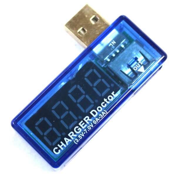 USB 電流 電圧 チェッカー 簡易 デジタル USB 電流 LED USB 電流 電圧 簡単 (3.4V~7.0V，0A~3A)