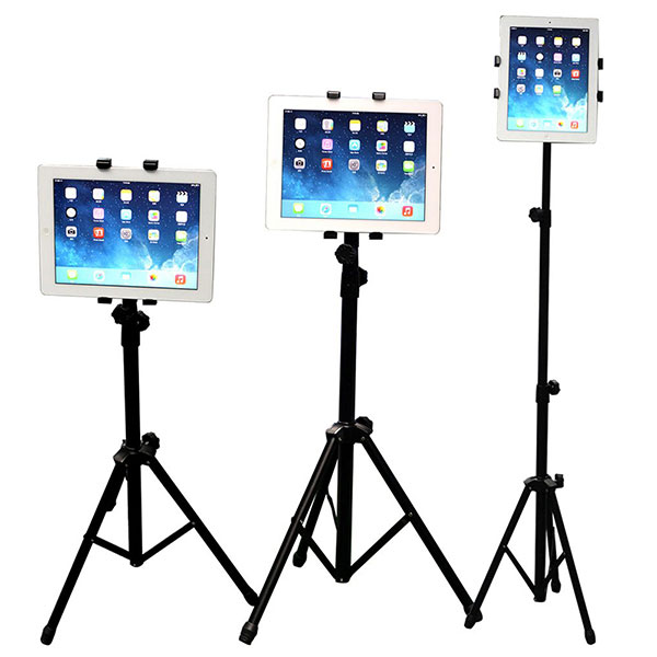 固定用三脚スタンド 収納袋付き 固定用 スタンド 三脚式 タブレット iPad iPad mini Surface 高さ調節可 折り畳み可 360度回転 固定ホルダー