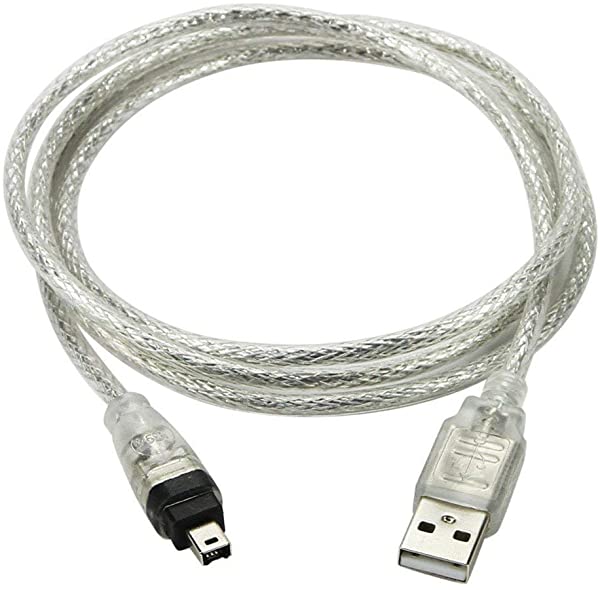 USBオスto Firewire IEEE 1394 4ピンオスiLinkアダプタコードケーブルfor Sony dcr-trv75e DV