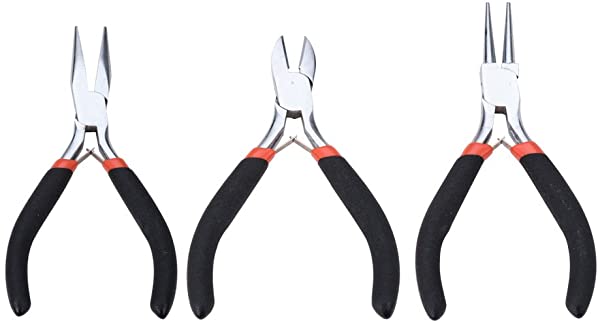 ペンチ 平ペンチ 丸ペンチ 3点 スチール ニッパー 手芸ツール 手作り道具 アクセサリー 製作 ビーズ 工..