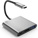 USB Type-C 3in1 HDMIA_v^[ - 4K@30Hz𑜓xHDMI|[gAUSB 3.0|[gA100W}PD[d|[g𓋍 - MacBook Pro/AirAiPad ProASamsung GalaxyASurface GoȂǂUSB Type-CfoCXɑΉ (_[NO[) 