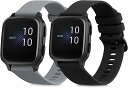 【2色セット】 Garmin Venu Sq Music Sq バンド 交換 ベルト シリコンバンド ソフト TPU 耐久性 黒色/グレー 送料無料