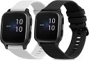 【2色セット】 Garmin Venu Sq Music Sq バンド 交換 ベルト シリコンバンド ソフト TPU 耐久性 黒色/白色 送料無料