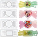 シリコンモールド あめ キャンディー型 4種類セット 飴 キャンディー キーホルダー UV レジン エポキシ樹脂 DIY 手作り ヘアピン ピアス ネックレス ...