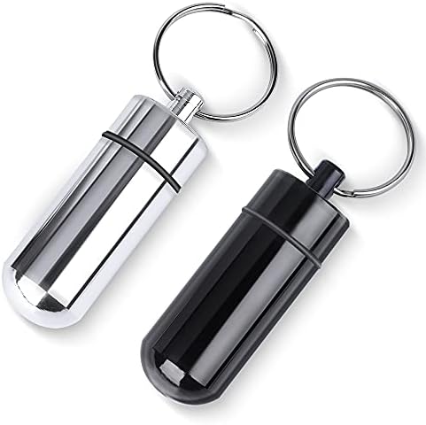 ピルケース 携帯 2個入り ニトロケース 薬入れ 耳栓ケース コンパクト 防水 アルミ合金製 キーリング付き