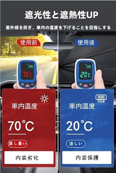 [2024改良型] 車用 サンシェード 傘型 ...の紹介画像2