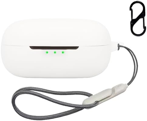 EarFun Air Pro 4 ケース 保護ケース カバー 全面保護カバー シリコンケース 軽量 カラビナ付き 紛失防止 充電対応 着脱簡単 收納ケース EarFun Air Pro 4 対応 ホワイト