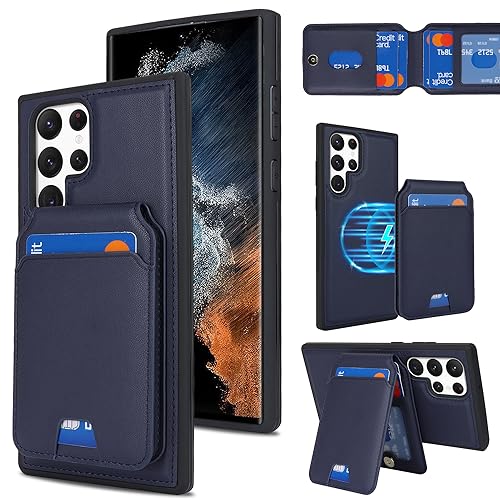 乐天商城 - Galaxy S22 Ultra 5G SC-52C SCG14 ケース 手帳型 分離 カード収納 MageSafe スマホケース セパレート 財布型 カバー MageSafe wallet 両用 2way 内蔵マグネット 耐衝撃 薄型 軽量 ブルー 送料無料