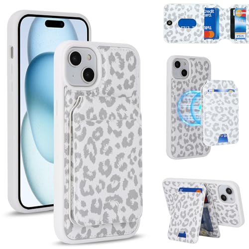 乐天商城 - iPhone 15 ケース 手帳型 手帳型ケース 分離型 手帳型ケース MageSafe スマホケース 財布型 カバー MageSafe wallet 両用 2way 内蔵マグネット 横置 耐衝撃 軽量 薄型 白ヒョウ柄 送料無料