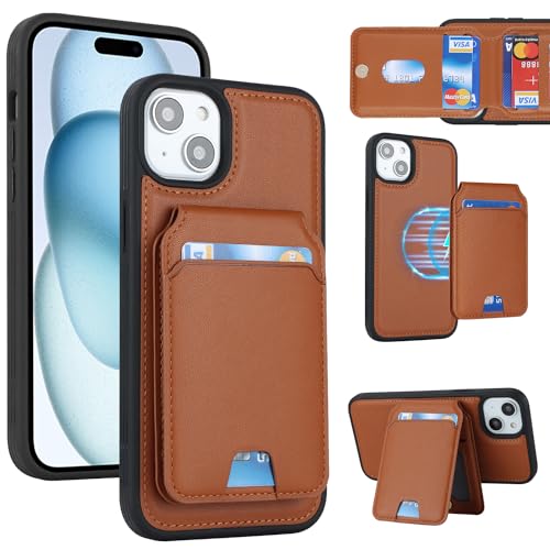 樂天商城 - iPhone 15 Plus ケース 手帳型 手帳型ケース 分離型 手帳型ケース MageSafe スマホケース 財布型 カバー MageSafe wallet 両用 2way 内蔵マグネット 横置 耐衝撃 軽量 薄型 ライトブラウン 送料無料