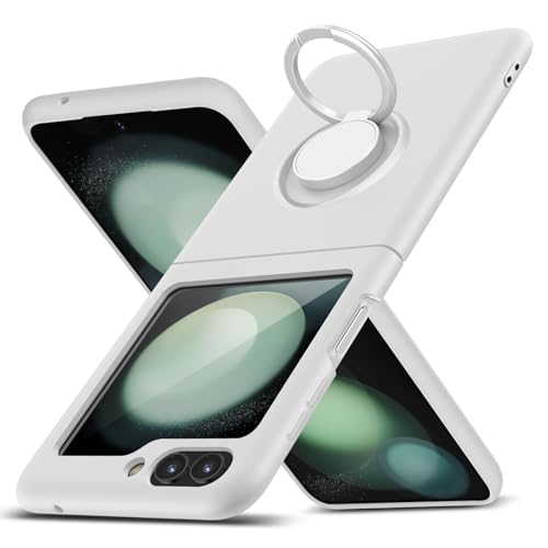 樂天商城 - Galaxy Z Flip5 ケース リング シリコン レンズ保護 薄型 360°回転 車載ホルダー TPU 一体型 防水 軽量 ストラップホール 黄変防止 四隅衝撃吸収 おしゃれ 滑り止め フィット感 ギャラクシーZ Flip 5 シリコンカバー ベージュ 送料無料