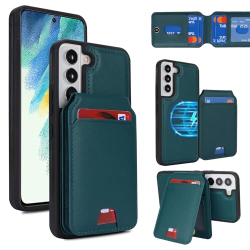 乐天商城 - Galaxy S21 FE 5G ケース MageSafe 分離型 手帳型 車載 スマホホルダー 財布型 カバー 手帳型ケース 両用 2way 内蔵マグネット ダークグリーン 送料無料