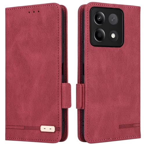 乐天商城 - Redmi Note 13 Pro 5G ケース 手帳型 ストラップ同梱 軽量 スマホケース 耐衝撃 手帳型ケース スタンド カバー カード カード入れ ストラップ カードケース ストライプ マグネット つや消し レトロ レッド 送料無料