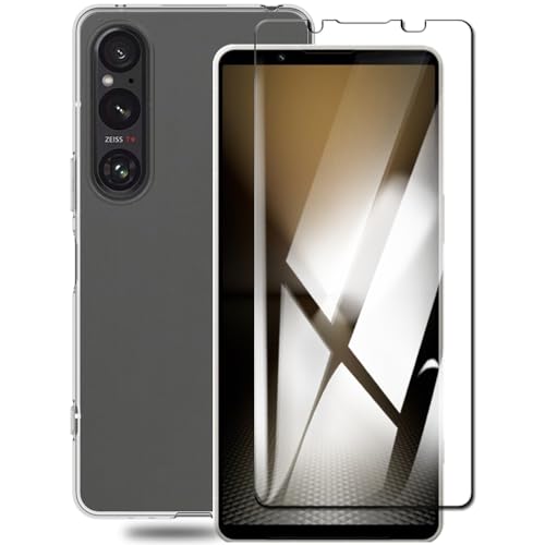 乐天商城 - Xperia 1 VI ケース + エクスペリア 1 VI フィルム 全面吸着 高透過率 硬度9H ラウンドエッジ加工 エクスペリア 1 VI ガラスフィルム 保護ケース 薄型軽量 衝撃吸収 傷つけ防止 擦り傷 着脱簡単 (1枚ガラスフィルム+ 1枚ケース) 送料無料