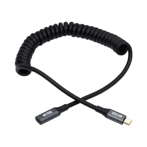 乐天商城 - USB C ケーブル ストレッチ コイル 20Gbps 100W USB4 8K Type-C オス-メス ケーブル 電源&データ ラップトップ キーボード タブレット用 ストレッチ後180cm (ストレート) 送料無料