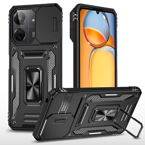 樂天商城 - Redmi Note 13 Pro 5G ケース リング付き TPU + PC 二層構造 耐衝撃 軽量 360度回転 スタンド機能 カメラ保護 傷防止 (Redmi Note 13 Pro 5G ブラック) 送料無料