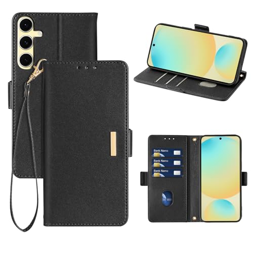樂天商城 - Galaxy S24 FE ケース 手帳型 au SCG30 カバー ギャラクシー s24 fe レザーケース PUレザー スマホカバー スマホケース 財布型 カード収納 マグネット開閉 カメラ保護 横置きスタンド機能 ストラップ付き 耐摩擦 耐衝撃 全面保護 (Galaxy S24 FE ブラック) ...