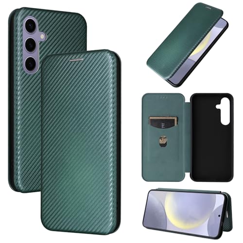 樂天商城 - Galaxy S25 ケース 手帳型 カーボン調 SC-51F SCG31 スマホカバー Samsung Galaxy S25 5G 背面カバー 軽量薄型 財布型 カード収納 サムスン ギャラクシーS25 スマホケース マグネット ストラップ付き 耐衝撃 全面保護-グリーン 送料無料