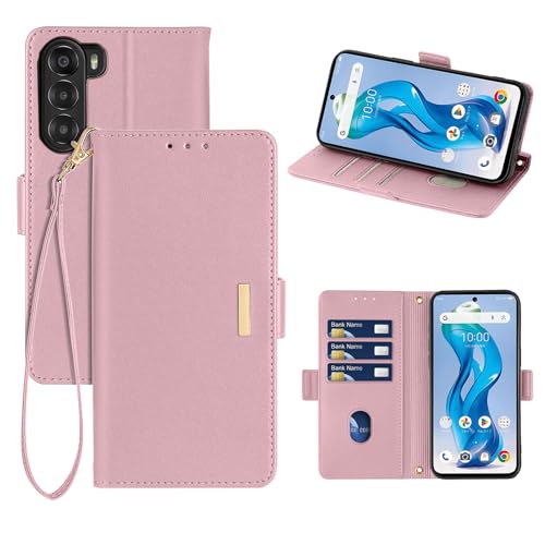 乐天商城 - Nubia S 5G ケース 手帳型 レザーケース PUレザー スマホカバー スマホケース 財布型 カード収納 マグネット開閉 カメラ保護 横置きスタンド機能 ストラップ付き 耐摩擦 耐衝撃 全面保護 (Nubia S 5G ピンク) 送料無料
