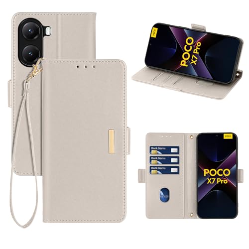 樂天商城 - Xiaomi POCO X7 Pro ケース 手帳型 シャオミ POCO X7 プロ レザーケース PUレザー スマホカバー スマホケース 財布型 カード収納 マグネット開閉 カメラ保護 横置きスタンド機能 ストラップ付き 耐摩擦 耐衝撃 全面保護 (Xiaomi POCO X7 Pro アイボリー) ...