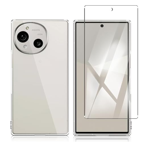 樂天商城 - AQUOS R10 フィルム + ケース 強化ガラス 硬度9H 保護フィルム 耐指紋 撥油性 反射低減 飛散防止処理 保護ケース 耐衝撃 薄型 カバー 滑り止め 着脱簡単 [1枚ガラスフィルム+ 1枚ケース]