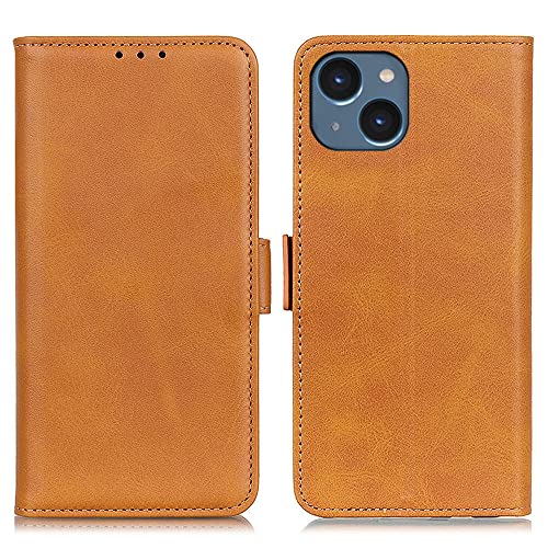 iPhone 13 ケース 手帳型 アイフォン13 カバー 高級PUレザー シンプル 手帳型ケース 耐摩擦 サイドマグネット式 カード収納 大容量 3枚 横置きスタンド機能 耐衝撃 レトロブラウン 送料無料