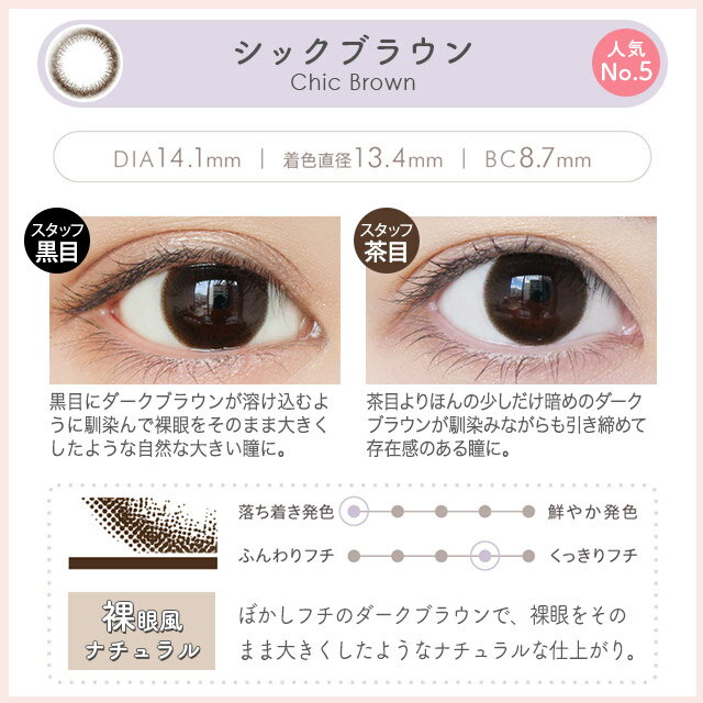 エルージュeRouge(1箱6枚入)シックブラウン(ダークブラウン)カラコン2ウィーク(カラコンナチュラル)