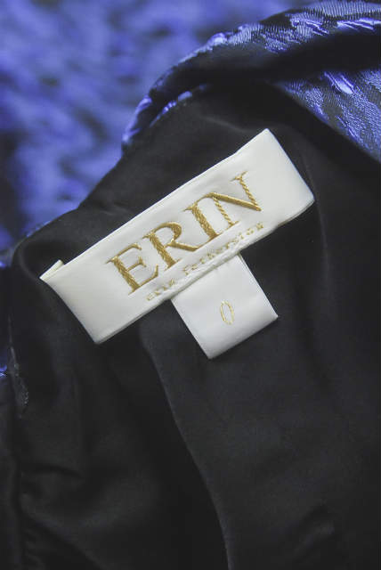 ERIN by Erin Fetherston エリン フェザーストン リボンバックジャガードワンピース 0 ネイビー ドレス トップス【中古】【ERIN by Erin Fetherston】