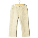 UNUSED アンユーズド 19SS 日本製 12oz stripe denim pants 12オンス ストライプデニムパンツ UW0757 3 Beige/White コットン 5ポケット ボトムス【新古品】【中古】【UNUSED】