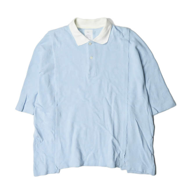 樂天商城 - Name. ネーム 19SS 日本製 DOLMAN SLEEVE POLO 鹿の子ドルマンスリーブポロシャツ NMCU-19SS-014 0 サックスブルー コットン トップス【中古】【Name.】